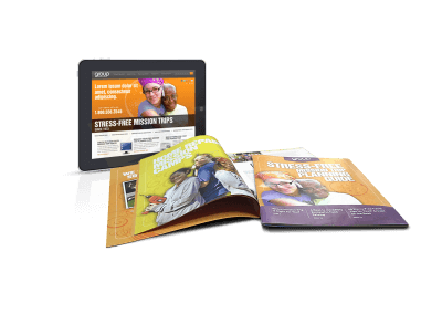 group mission trips website and print design