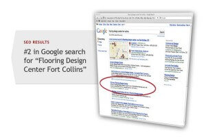 Google search result for "Flooring Design center Fort Collins"