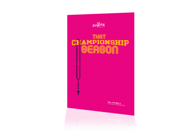 This is a poster design for That Championship Season for Bas Bleu in Fort Collins