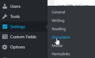 settings in wordpress dashboard